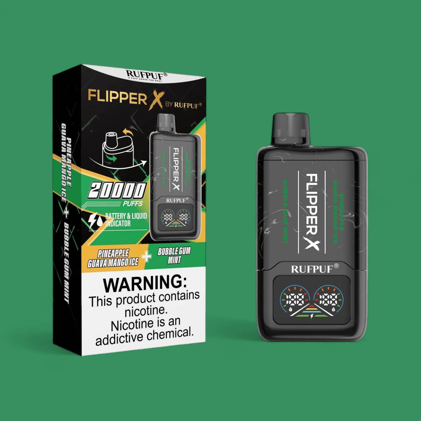 Flipper X By RufPuf 2 Flavors In 1, 20K Puffs